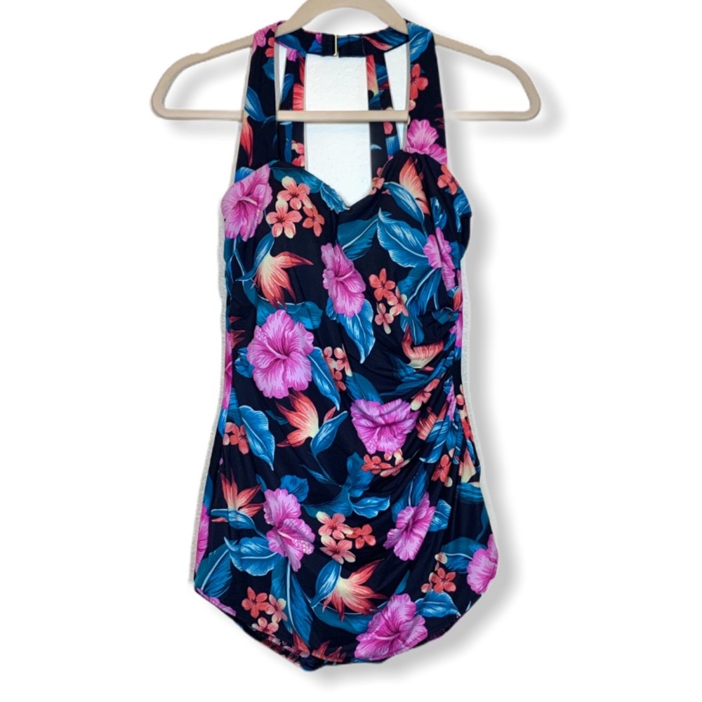 [ Lands End ] Floral Tunic One Piece Swimsuit